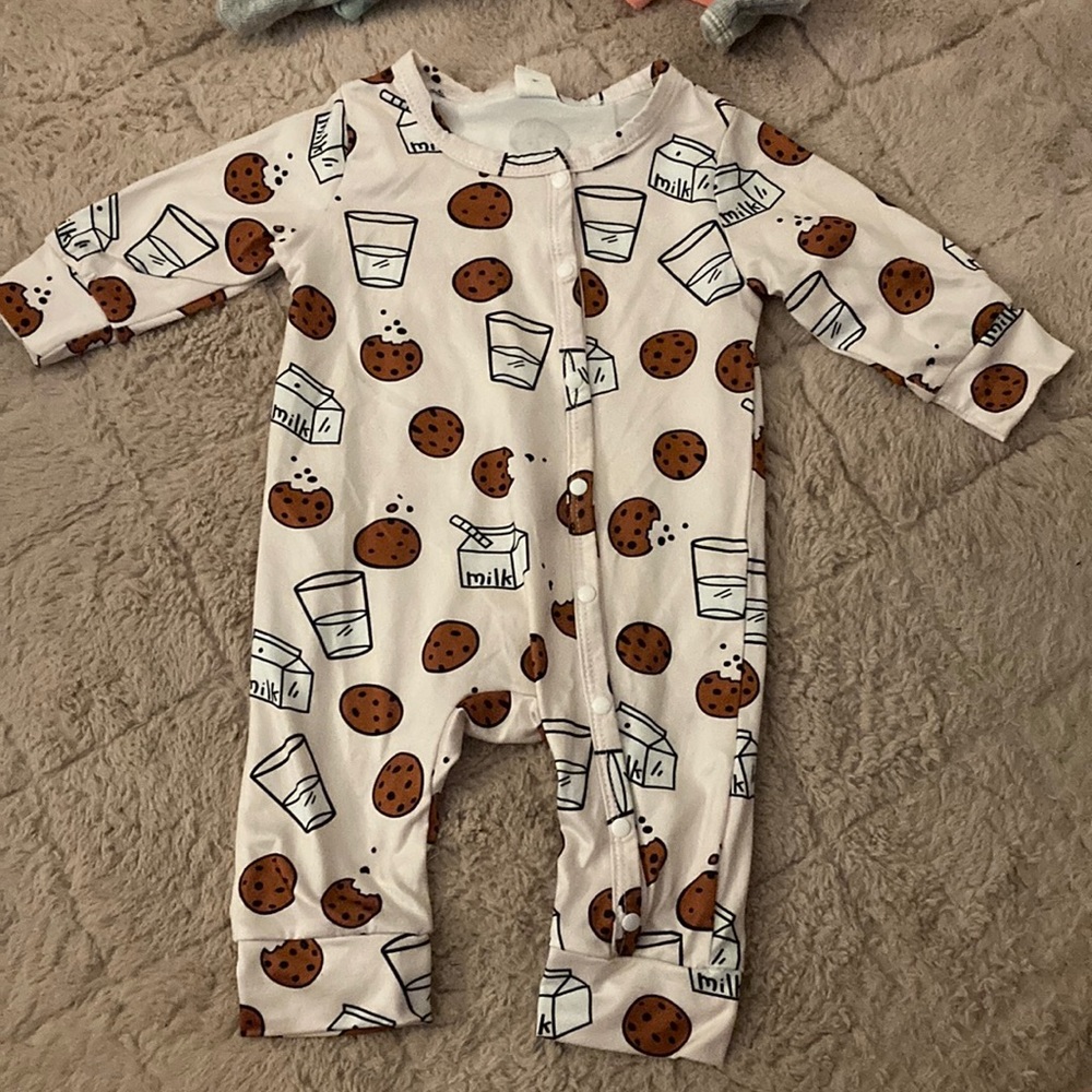 Milk and cookies onesie